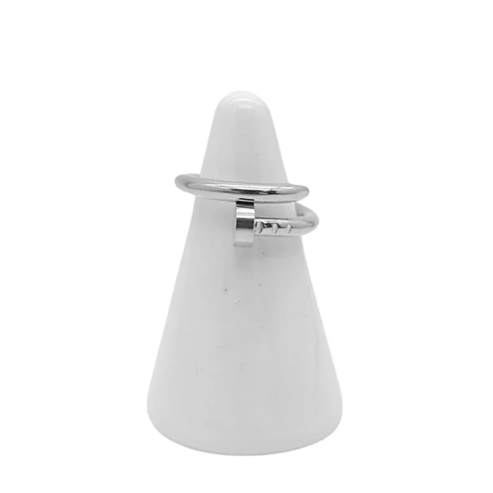 Generic Stainless Steel Screw Nail Ring in Silver